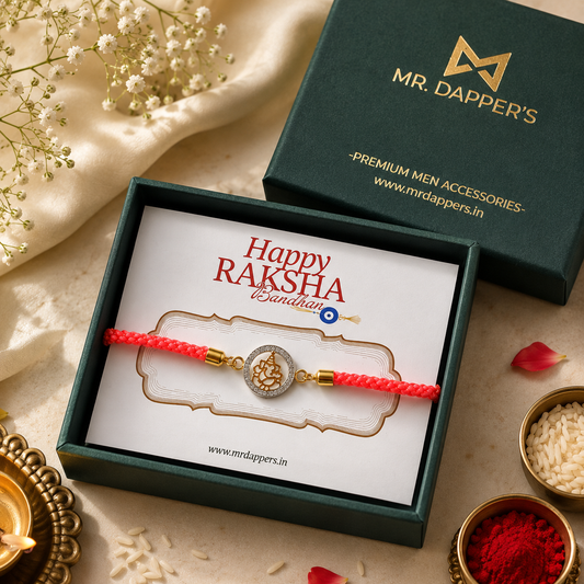 Divine Ganesha Rakhi – 925 Sterling Silver | Hallmarked