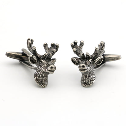deer cufflinks in silver for men's gifting 