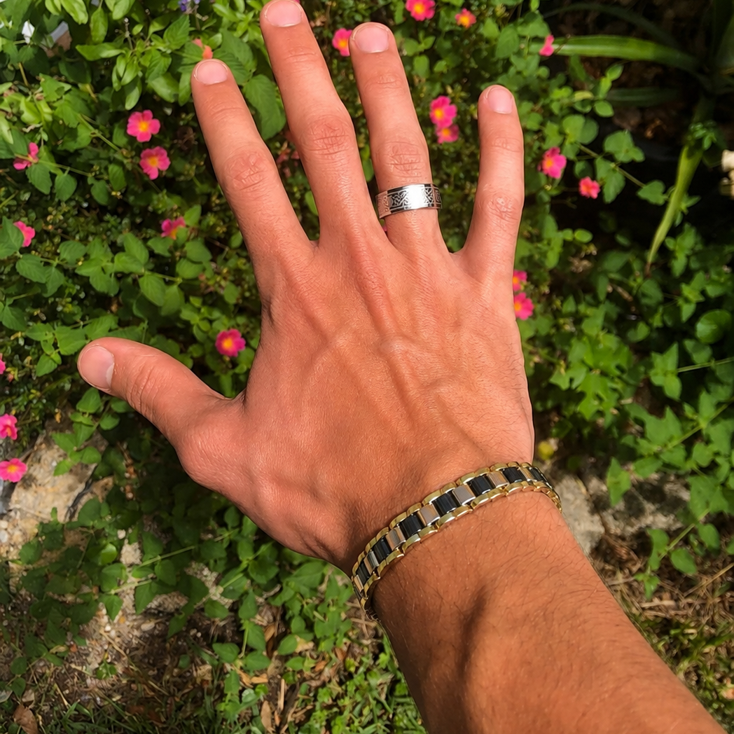 Obsidian Gold Bracelet for Men | Premium Ceramic & Stainless Steel | Mr Dappers
