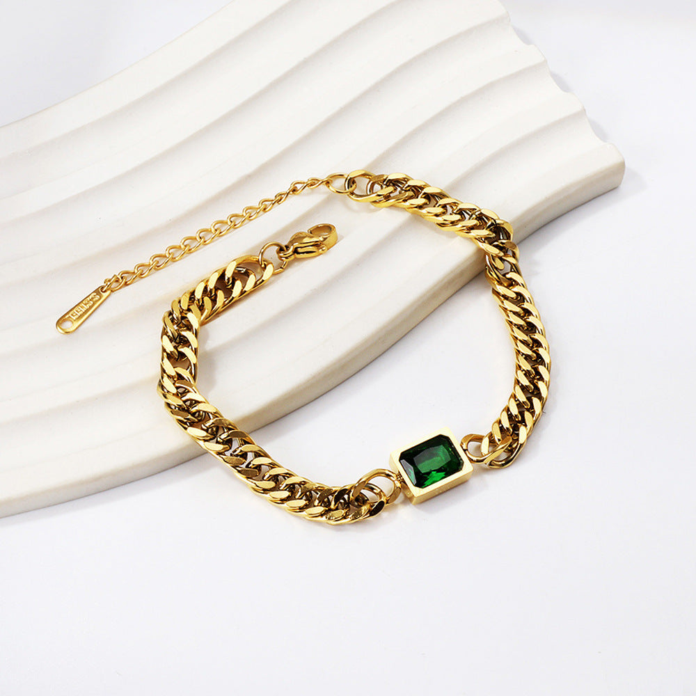 Emerald  Link Bracelet