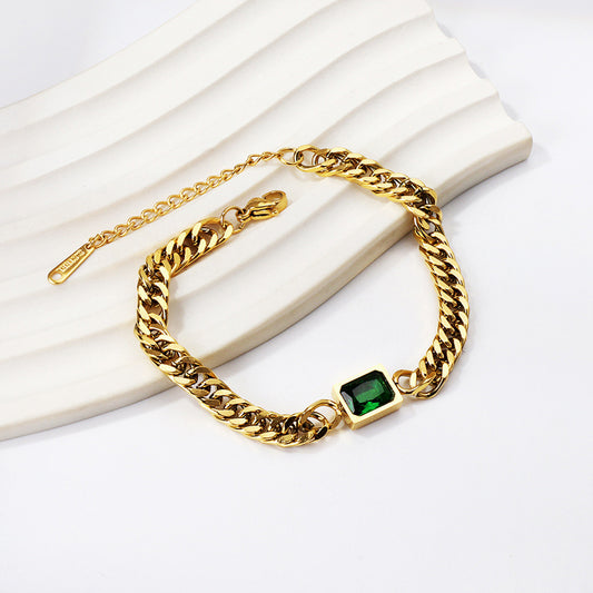 Emerald  Link Bracelet