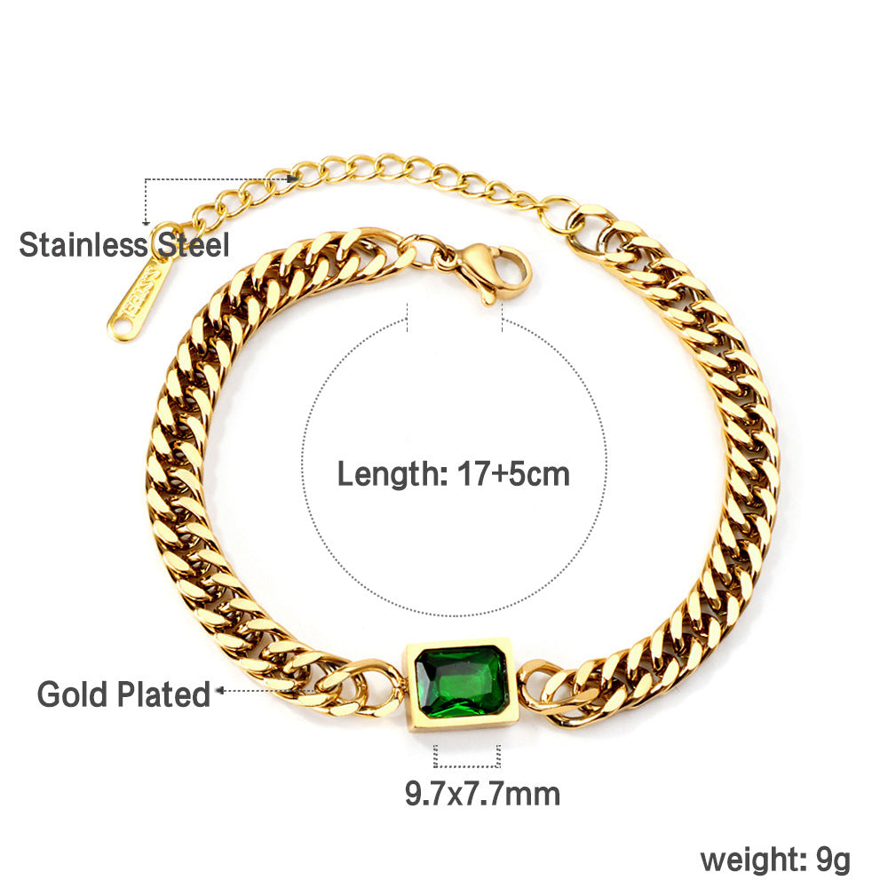 Emerald  Link Bracelet