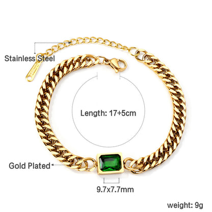 Emerald  Link Bracelet