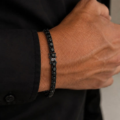 Black Matte Moissanite Tennis Bracelet (5mm)