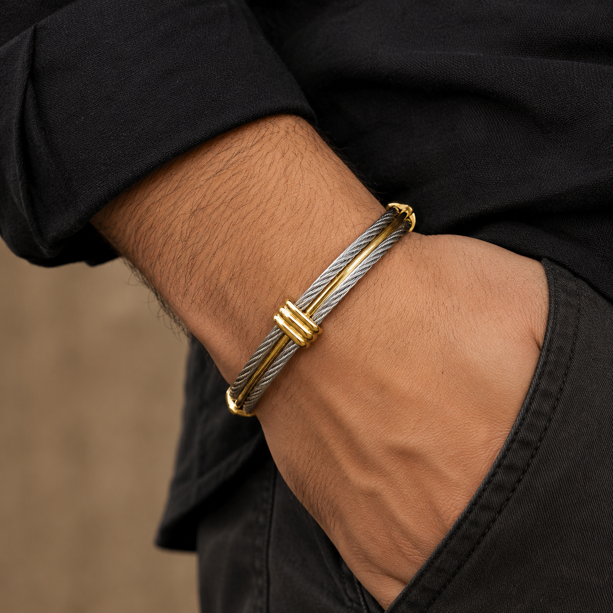 Twisted Titanium Steel Cable Cable Cuff