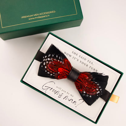 father bow 
mens bow
feathers bow
mens gift 
groomsman gift
