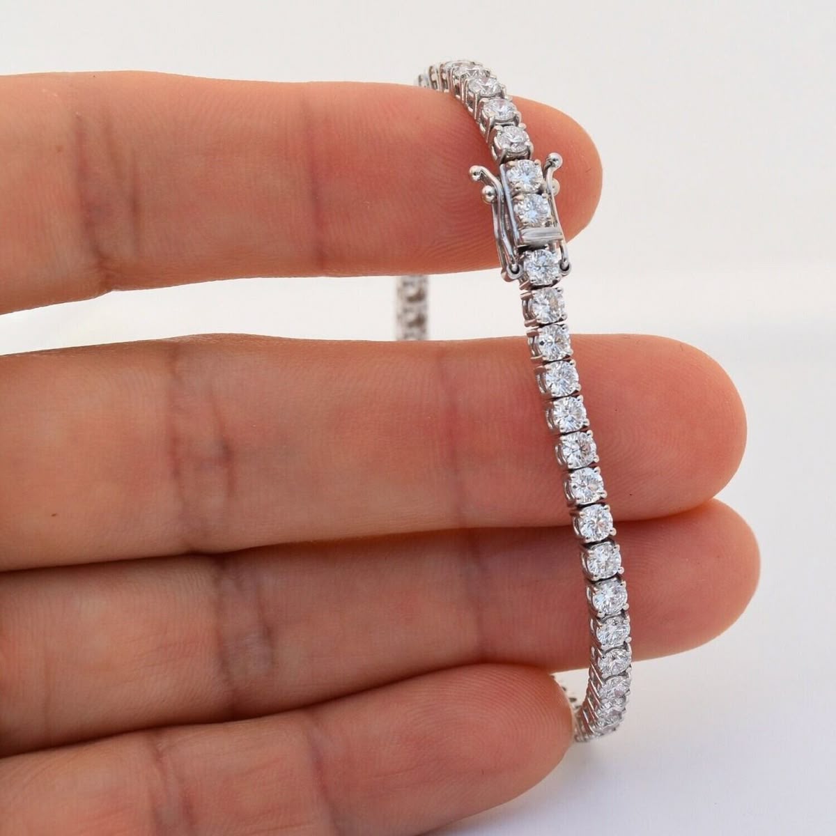 Men's Silver Iced Out Tennis Bracelet (5mm)