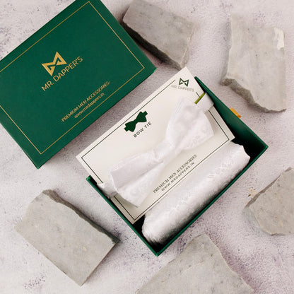 Bob White Bow Tie & Pocket Square Set